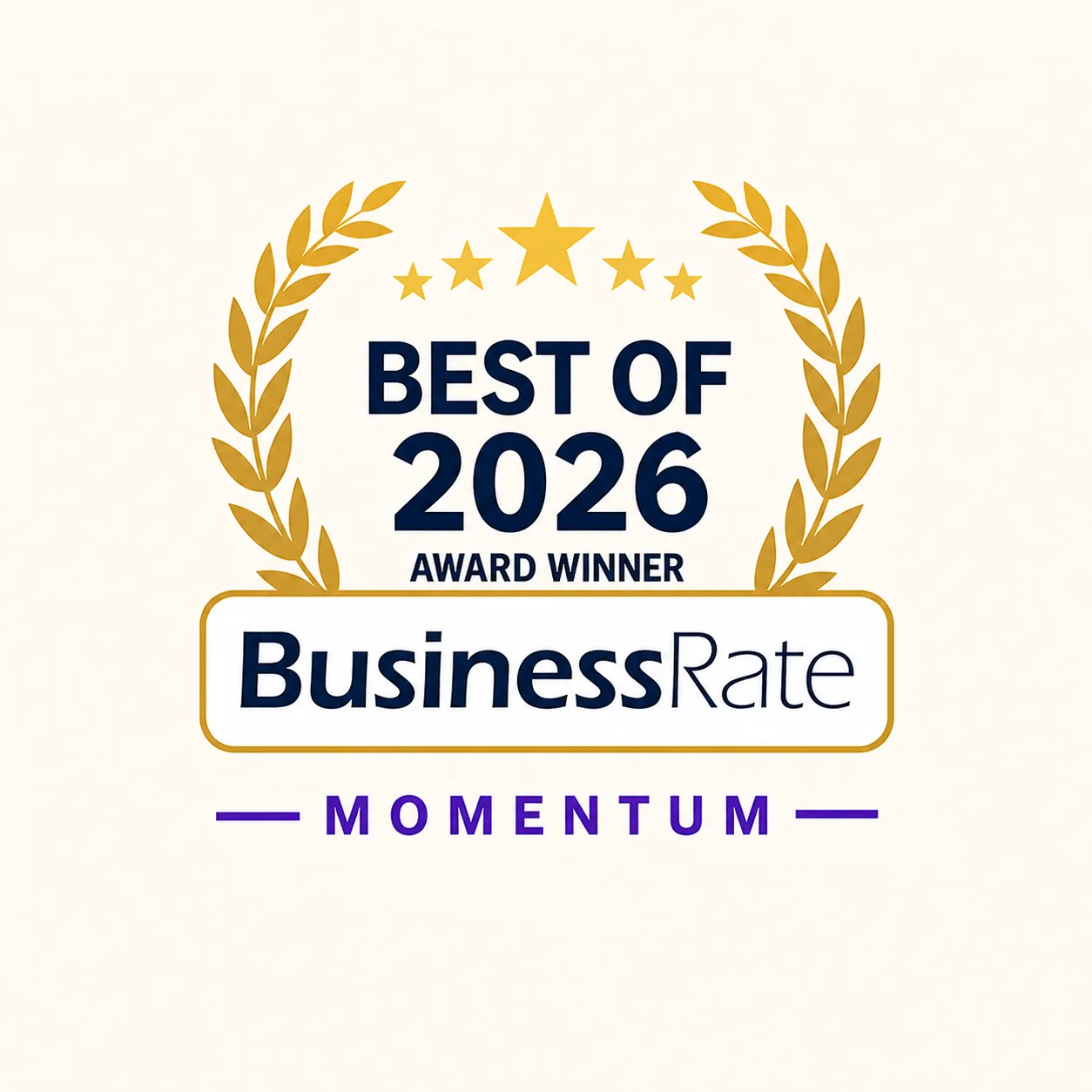 BusinessRate Best of 2026 award winner — Momentum